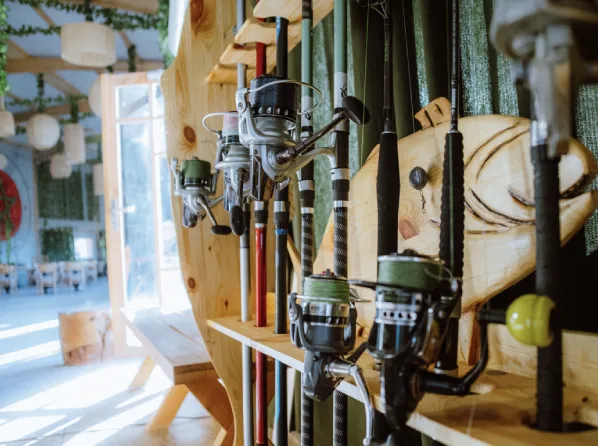 Fishing rods ready for a guided trip